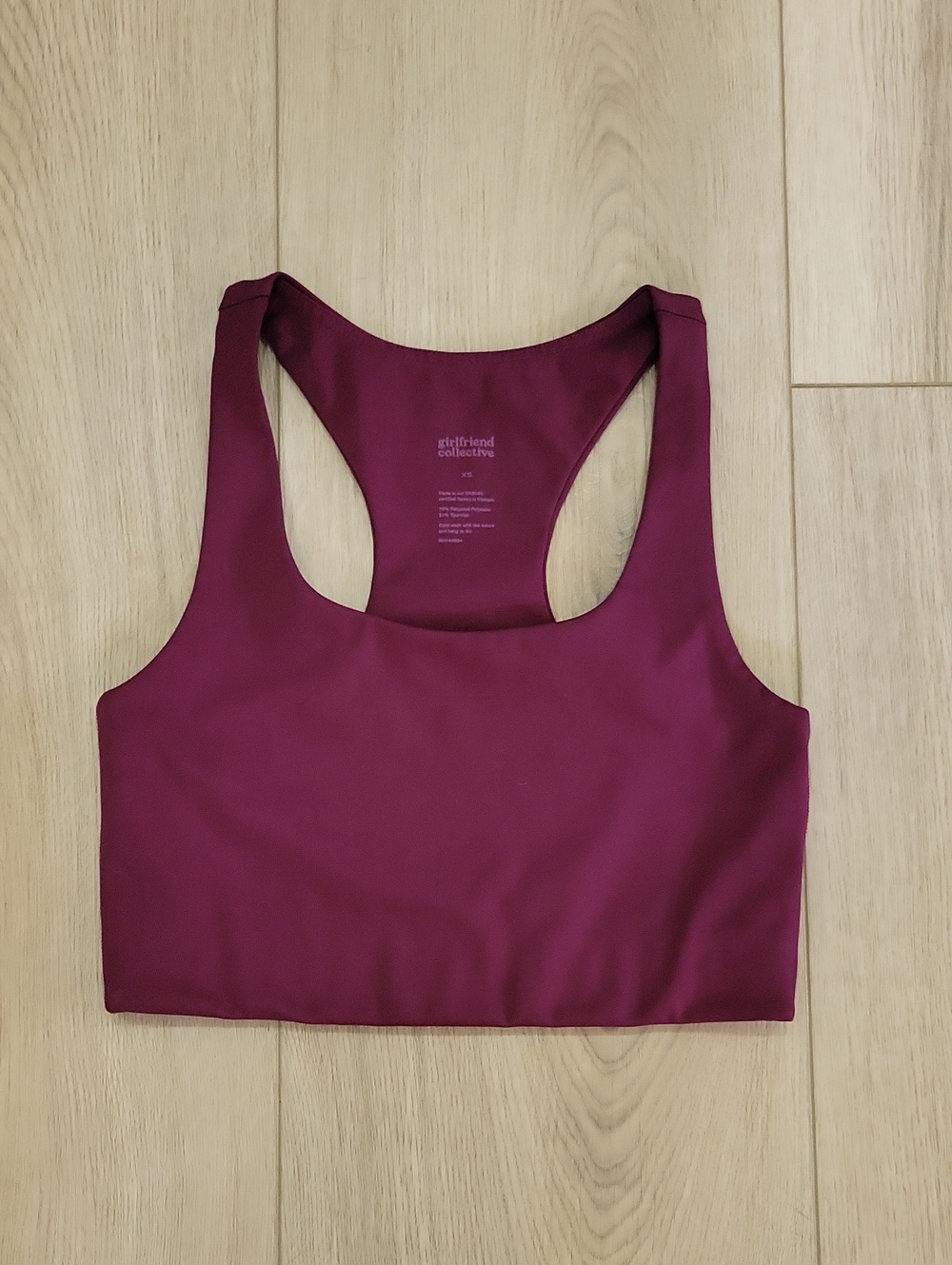 girlfriend collective Deep Wine Racerback Sports Bra